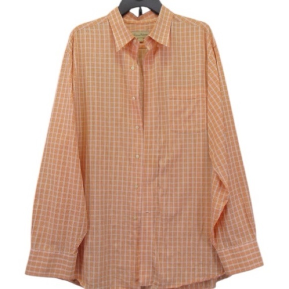 Tommy Bahama Other - Tommy Bahama Men's Long Sleeve Button Up Shirt Orange Plaid Checkered